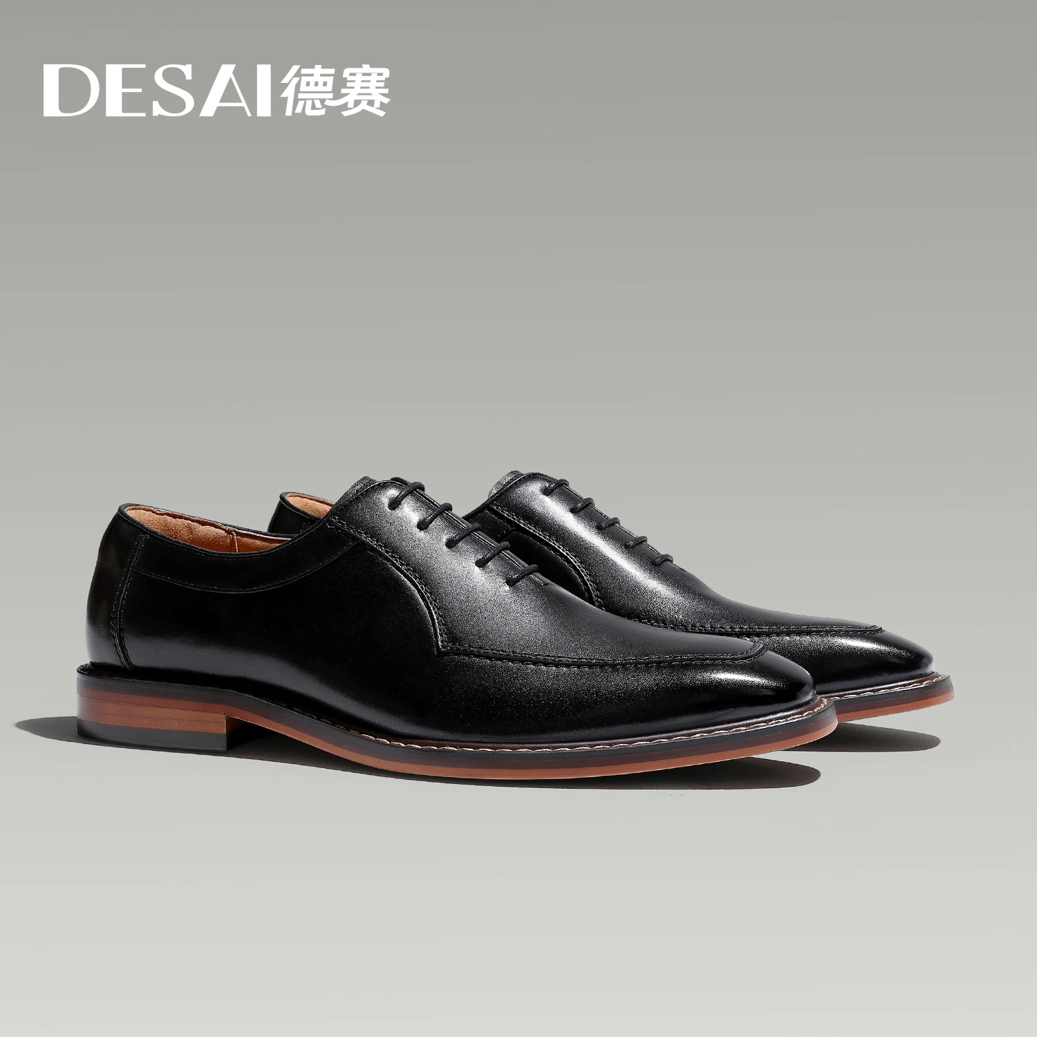 Zapatos de vestir Desai para hombre, zapatos formales italianos de cuero genuino Oxfords para fiesta de hombre, regalos de boda clásicos negros con