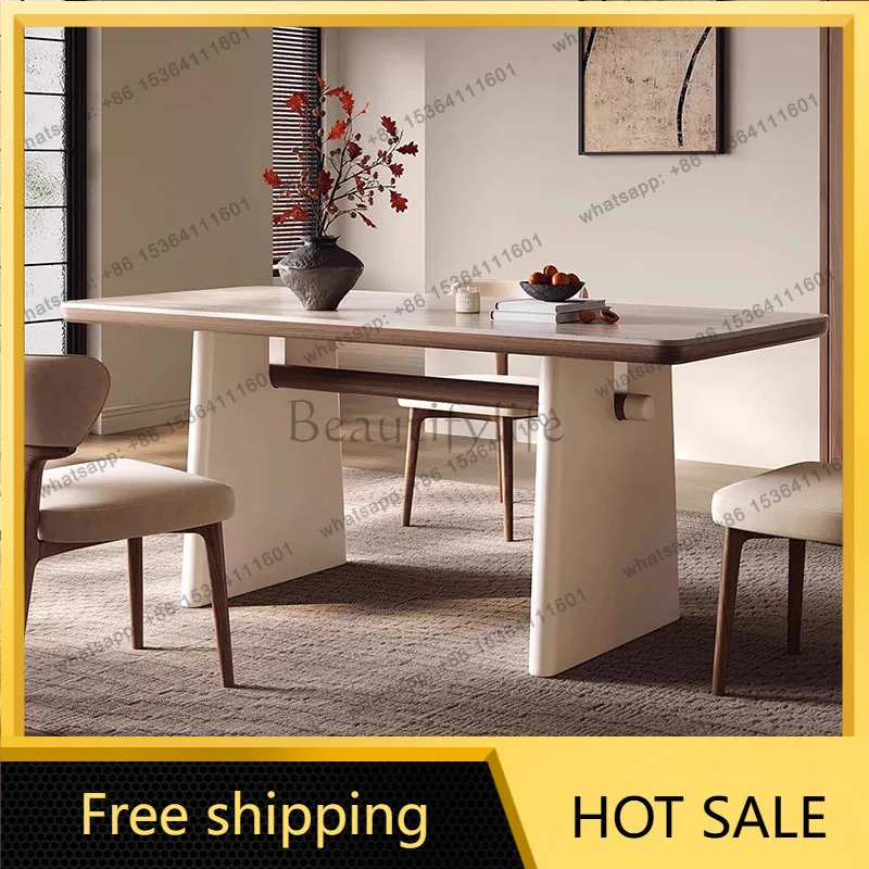 FG Modern Hallway Dining Table Restaurant Wood Desk Conference Dining Table Chairs Designer Mesas De Comedor Kitchen Furniture