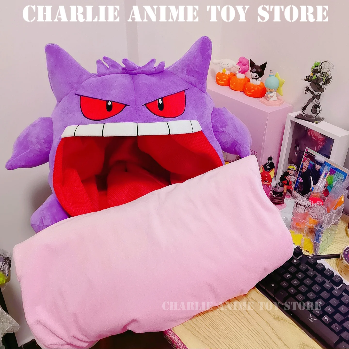 Japanese Anime Gengar Soft Plush Toy Kawaii High-Quality Stuffed Dolls 45cm Cartoon Rest Sleep Pillow Cushion Birthday Xmas Gift