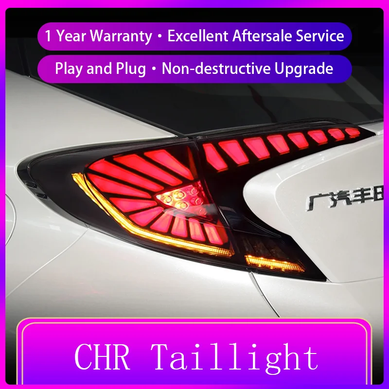 A Pair of Taillights For Toyota CHR 2018-2020 Newest Style Fashion LED DRL Rear Lamp Reverse Vehicles Tools Car Accessories