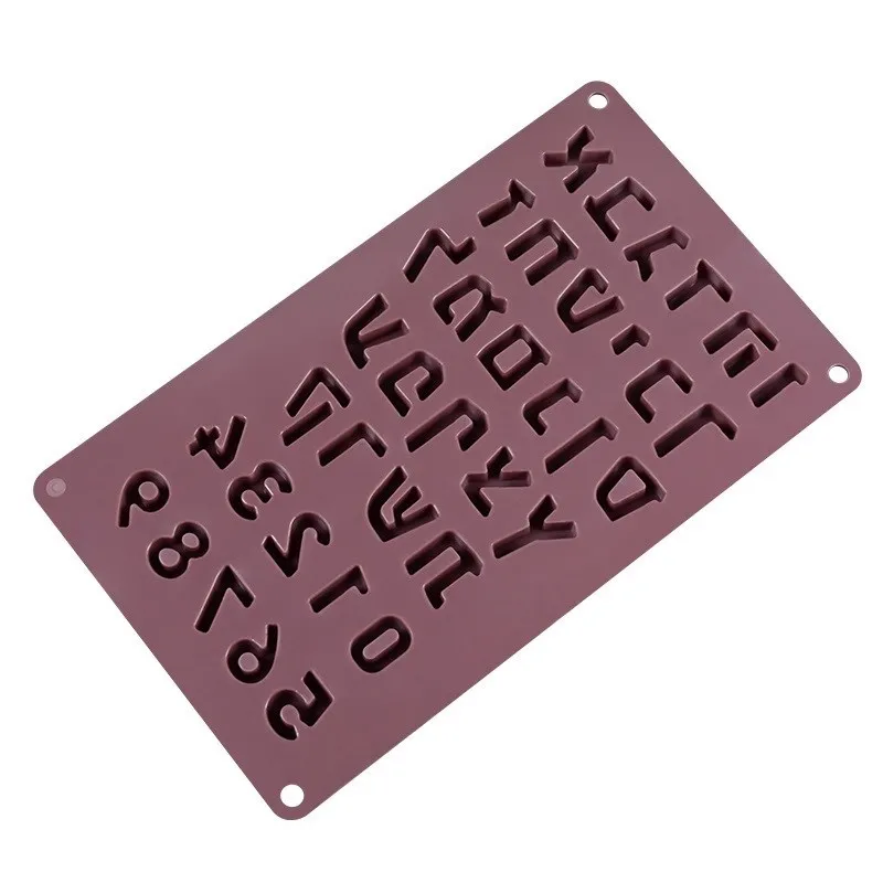 Hebrew Letters Silicone Mold Arabic Numerals Baking Mold Cake Fudge Chocolate Baking Molding Birthday Cake Decorating Tools