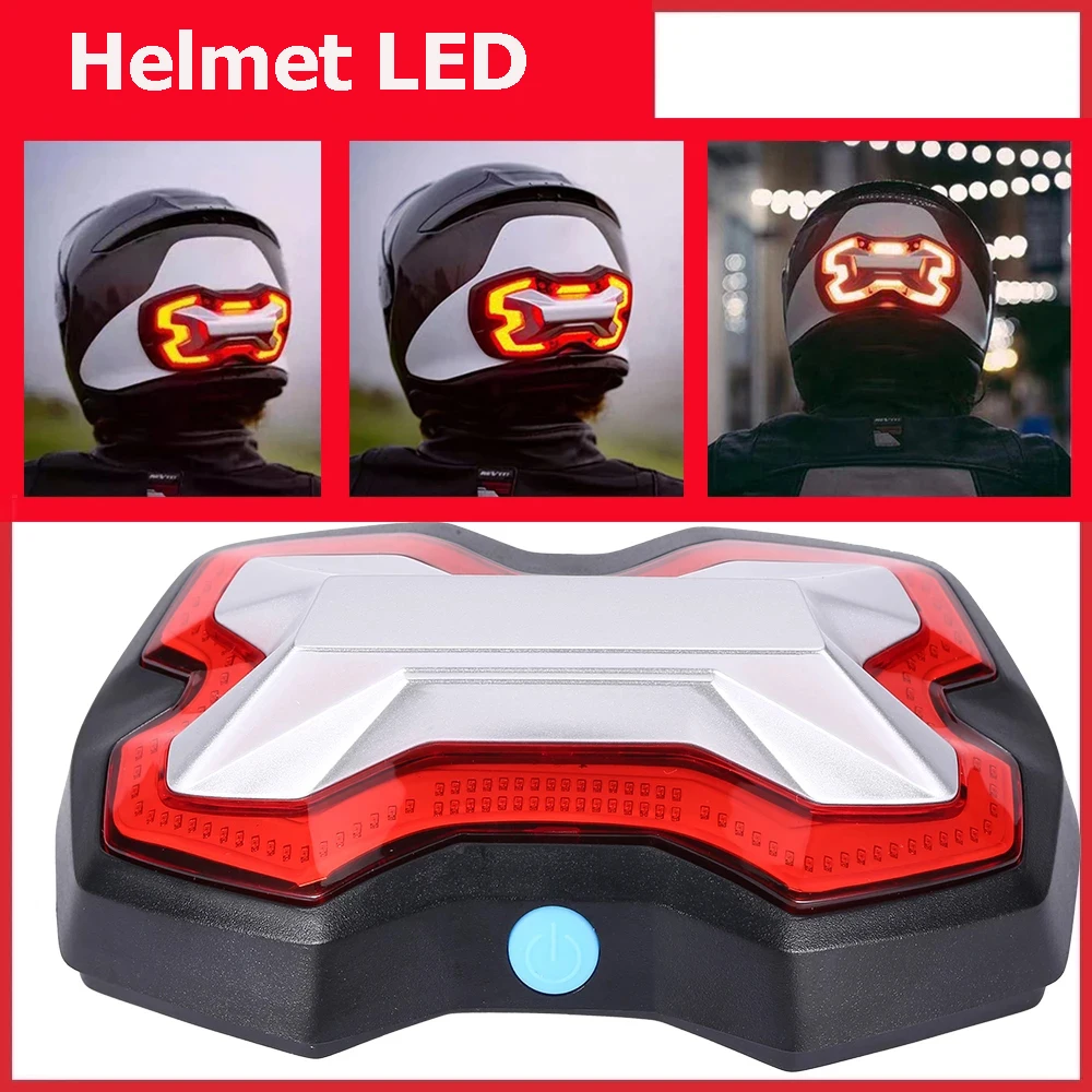 Moto Helmet LED Lights Stripe Strip Turn Stop Brake Signals Motorcycle Accessories Stickers Lighting Indicator Safer