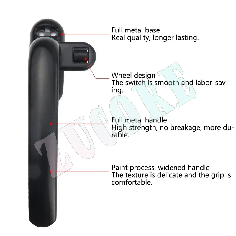 Handle Door and Window Lock Casement Window Aluminum Alloy Left/right Hand Lock Handle Handle Solid Window Black, White XD