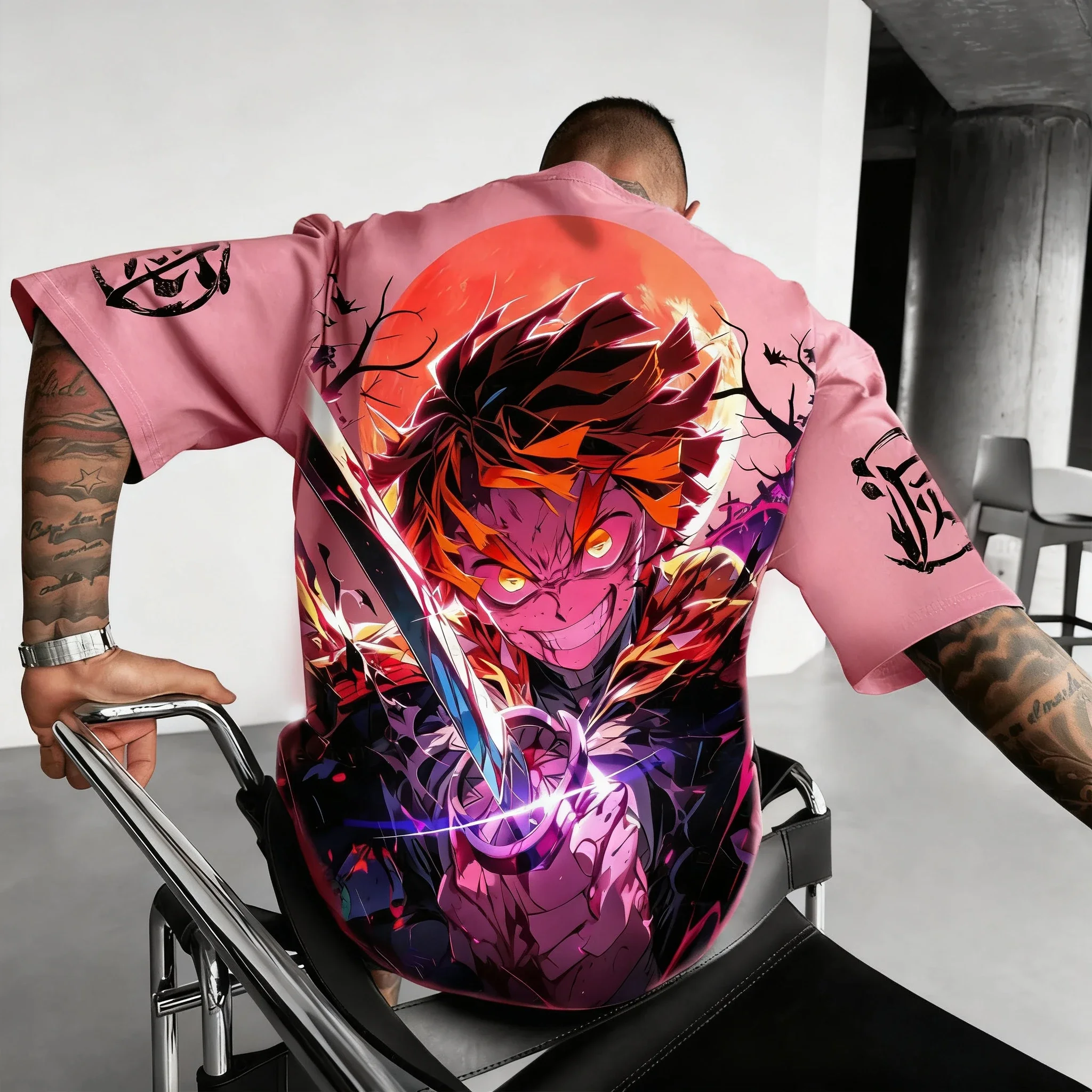 Dämon Slayer Halloween Plus Größe T-shirt Männer der Sommer Neue Kamado Tanjirou Anime Gedruckt Harajuku Casual Lose Kurzarm Top