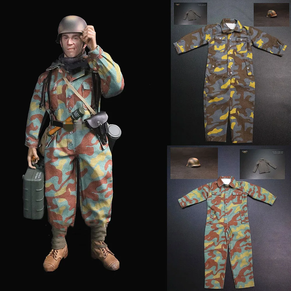 

Mars Divine G-011 1/6 Men Soldier World War Ⅱ German Smock Black T-Shirt Tactical Military Combat Clothes For 12" Action Figure