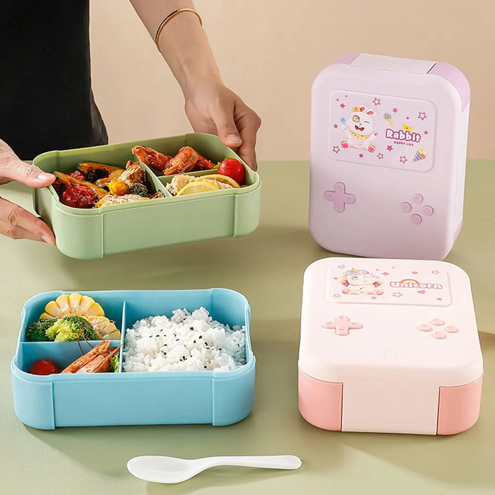 

Creative Unicorn Kids Lunch Box For Students School 3 Grids Cartoon Lunch Box Sandwich Food Storage Container Picnic Bento Box