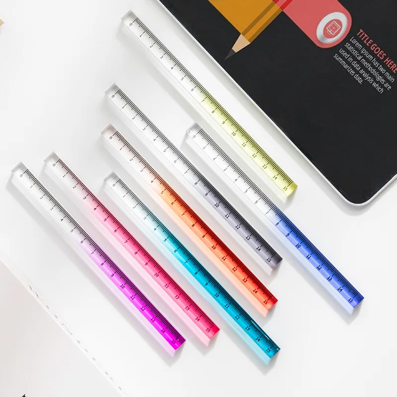 Acrylic Clear Straight Rulers 15/20/30cm Metric Transparent Gradient Three-Dimensional Plastic Ruler Measuring Tool for Office