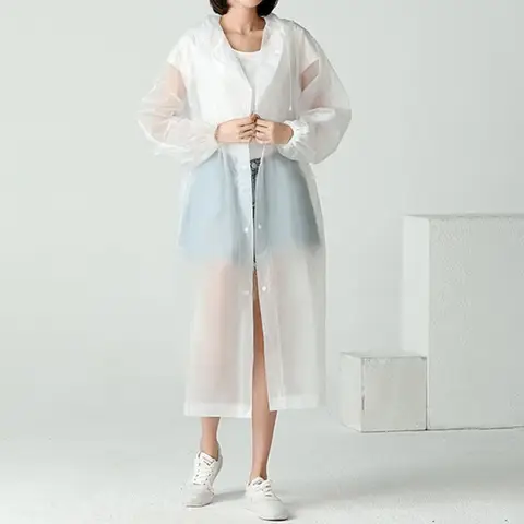 1개 후드형 우비 남녀공용 방수 두꺼운 방수 여행 야외 하이킹 우비 야외용품