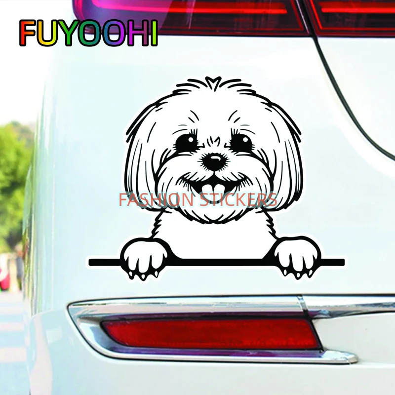 

FUYOOHI Fashion Stickers Peeking Dogs Car Vinyl Sticker Animals Cute Decoration Car Decals
