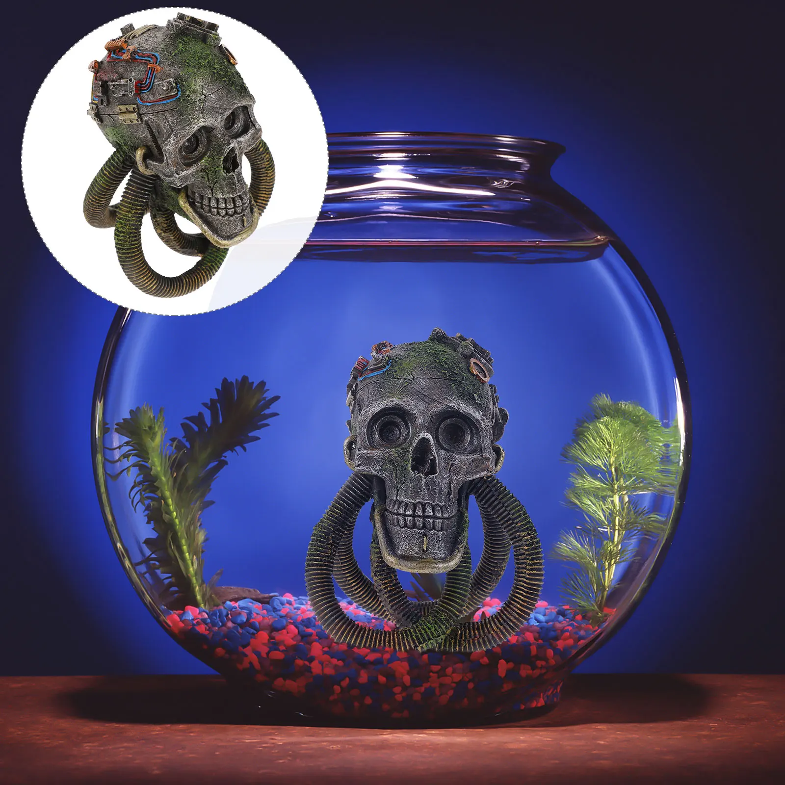 

Skull Statue Fish Tank Simulation Decor Decorations Resin Ornament Hiding Place Supply