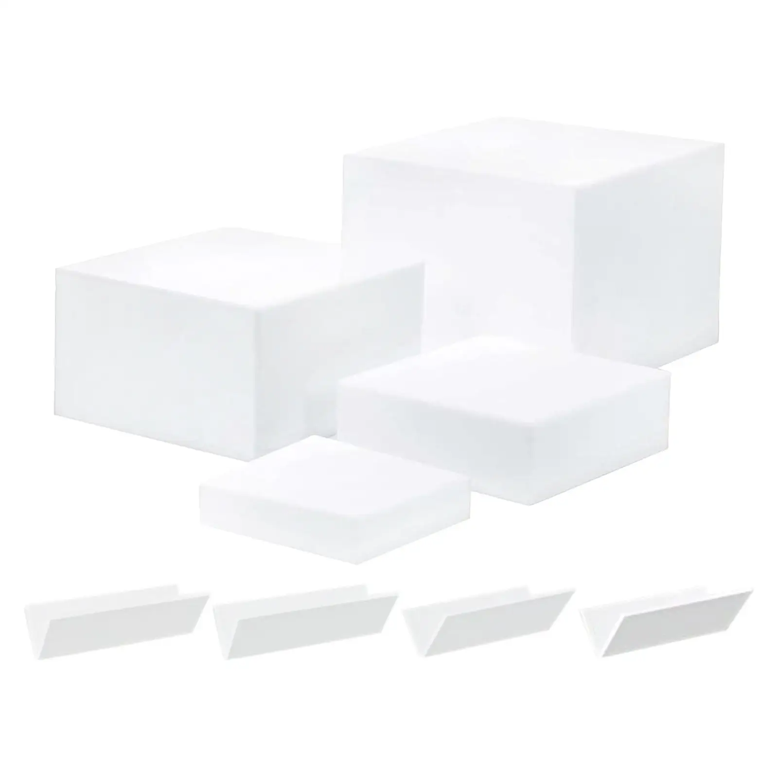 Cube Riser en acrylique pour présentoir à 5 côtés, support de table pour aliments, supports à gâteaux, objets de collection, cosmétiques, 4 pièces