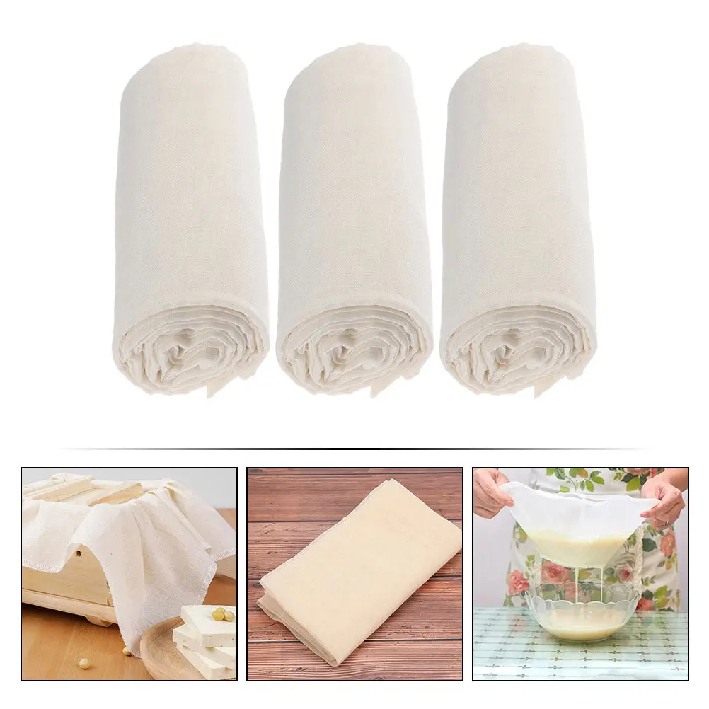 

3Pcs Soft Cotton Cheesecloth Kitchen Accessories Filter Cloth for Yogurt Tofu Nut Milk Straining Reusable Kitchen Cheese Cloth