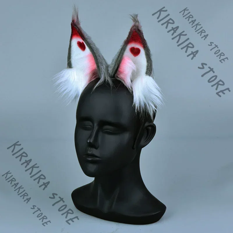 Hazbin Hotel Husk Anime Hair Clasp Headwear Cosplay Costumes Ear Fox Cat Hairpin Hallowmas Figurine Model Kit Fursuit Props view 5