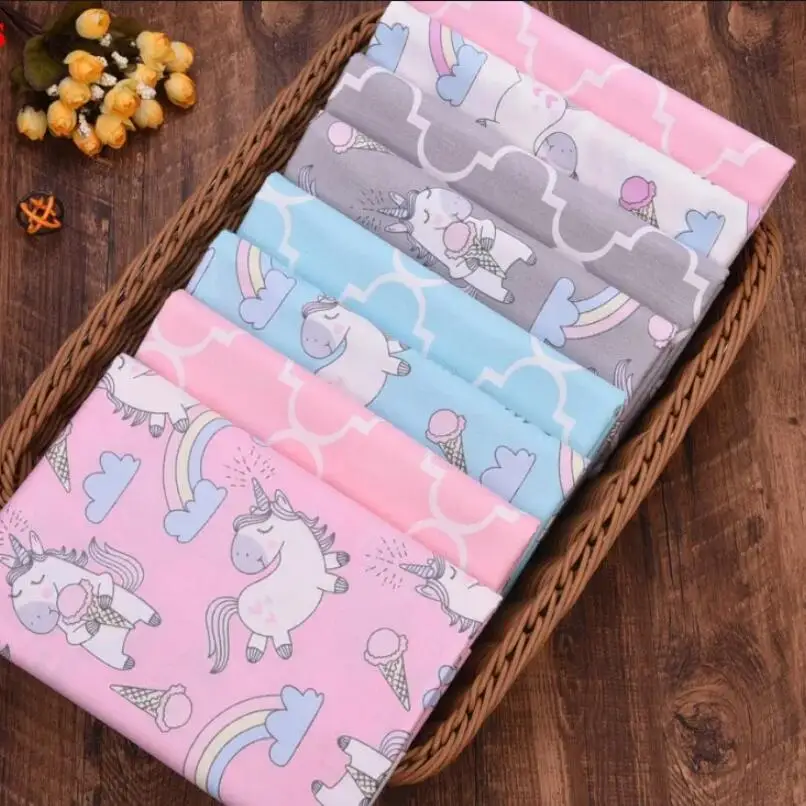 Cartoon unicorn DIY Sewing Quilting Fat Quarters Material Tecido For Baby Dress Textiles Twill Cotton Fabric,Patchwork Cloth