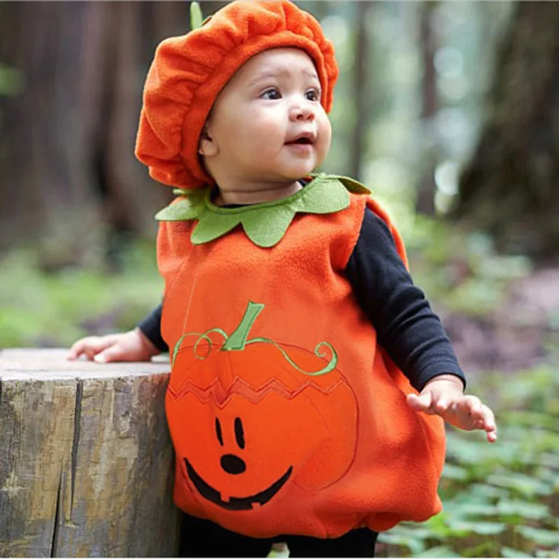 2024 Halloween Pumpkin Costume 3PCS Set for Kids Romper Carnival Dress Up Party Outfits Toddler Baby Bat Cosplay Clothing 0-4Y