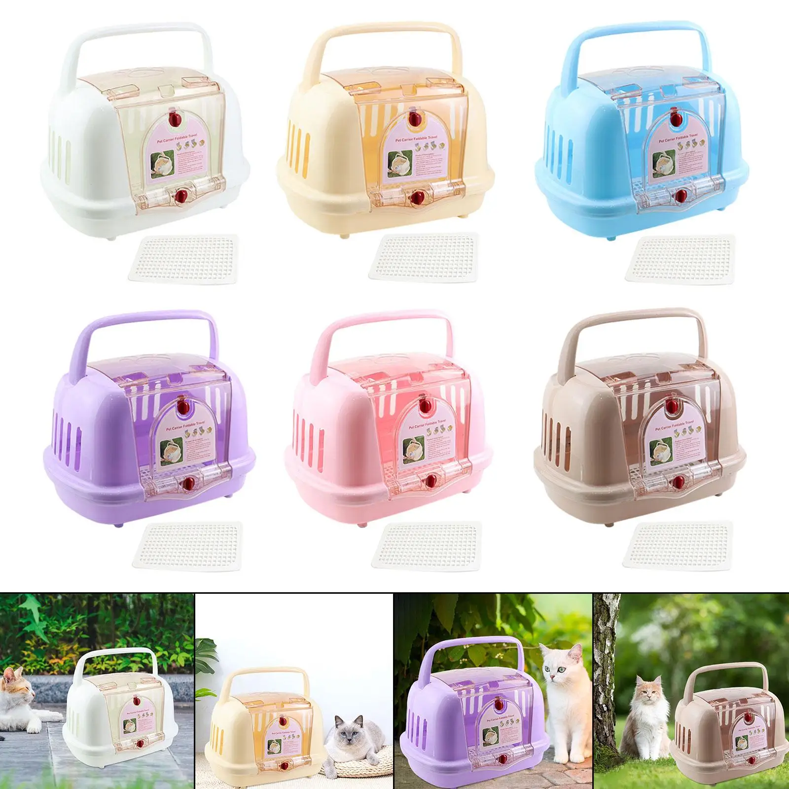 حامل كلب للقطط ذو جوانب صلبة للكلاب الصغيرة والمتوسطة والداخلية والخارجية