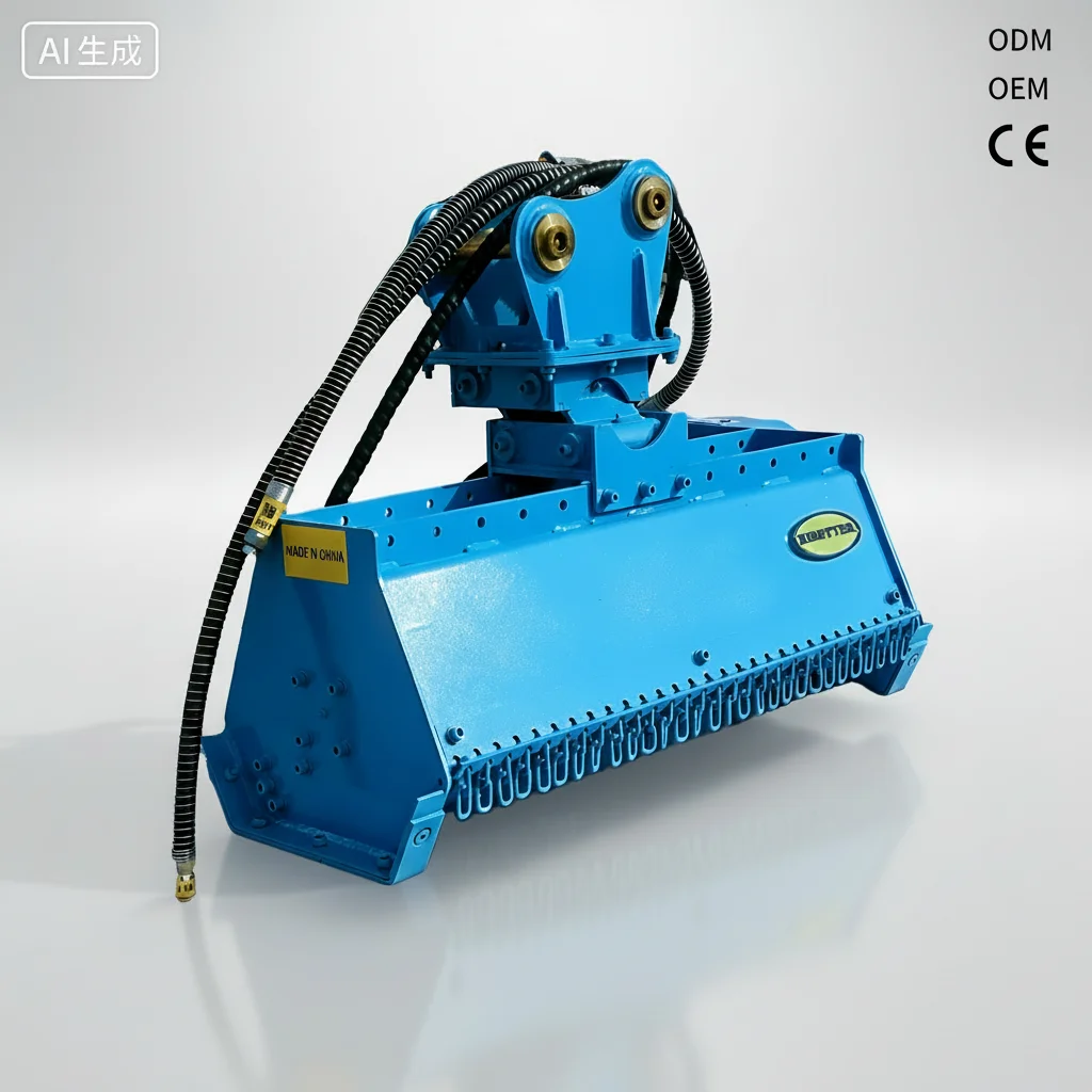 The Excavator-mounted Mower Is Suitable for Weeding in Roadside Green Belts and Lawns.