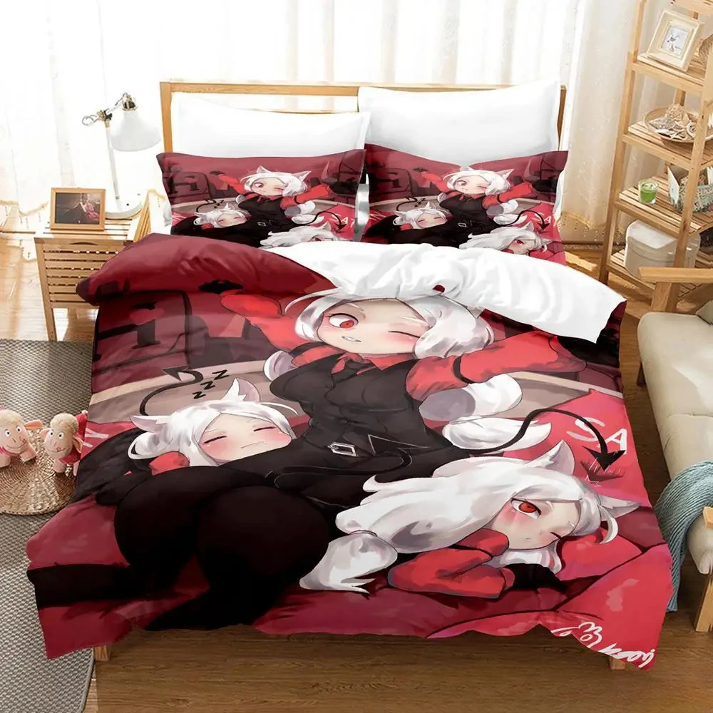 

Anime Game Helltaker Bedding Set Duvet Cover Bed Set Quilt Cover Pillowcase Comforter king Queen Size Boys Adult Bedding Set