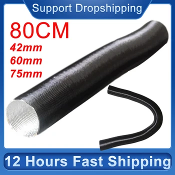 Luft-Standheizungskanal-Schlauchdurchmesser 42 mm, 60 mm, 75 mm, Länge 80 cm, für W ebasto E Berspacher Propex, schwarzer Schlauch