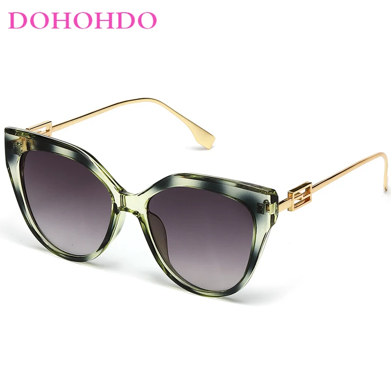 

DOHOHDO Large Frame Cat Eye Vintage Men's Sunglasses 2024 New Advanced Sense Ins Metal Women Sun Glasses UV400 Eyeglasses Shades