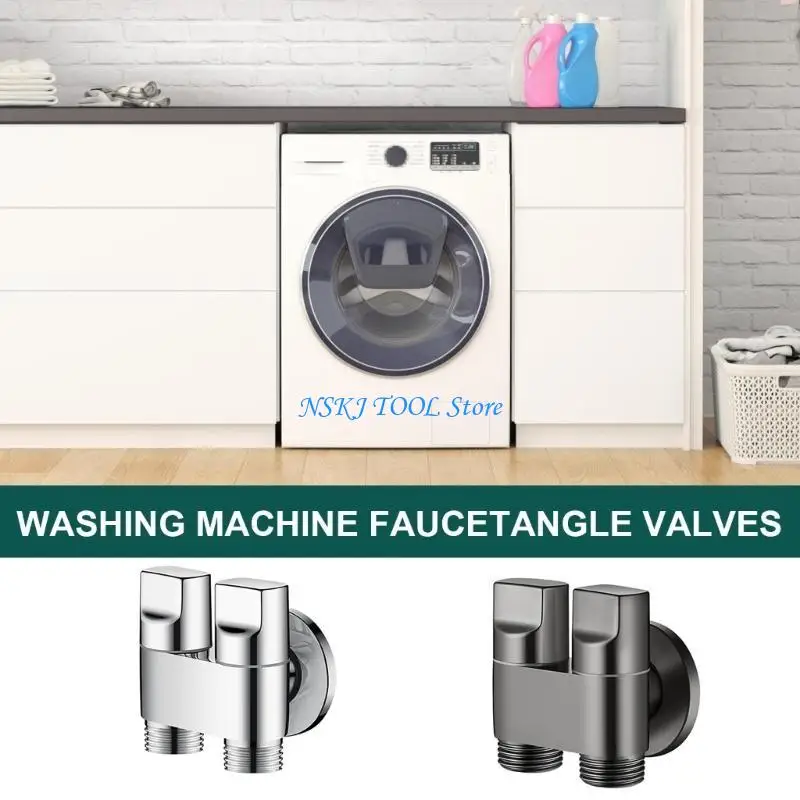 

L8RC Easy Install G1/2 Double Outlet Washing Machine Faucet for Household & Hotel