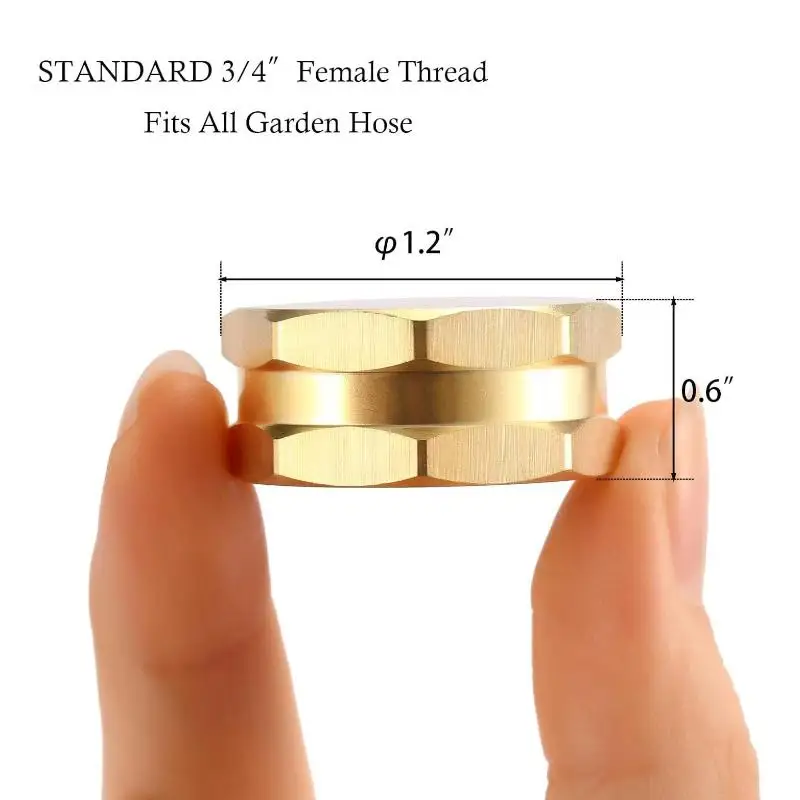 New Sale 2/4/6Pcs Garden Hose End Caps With Washers Brass Spigot Cap 3/4