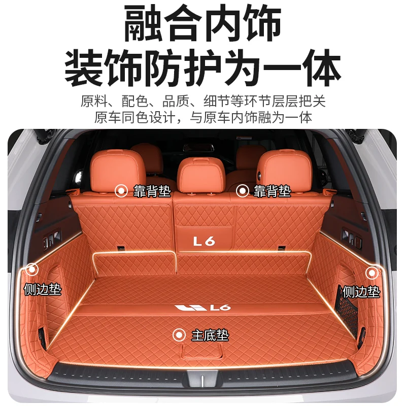 For LI XIANG L6 2024 leather Modification of car parts for full surround trunk cushion