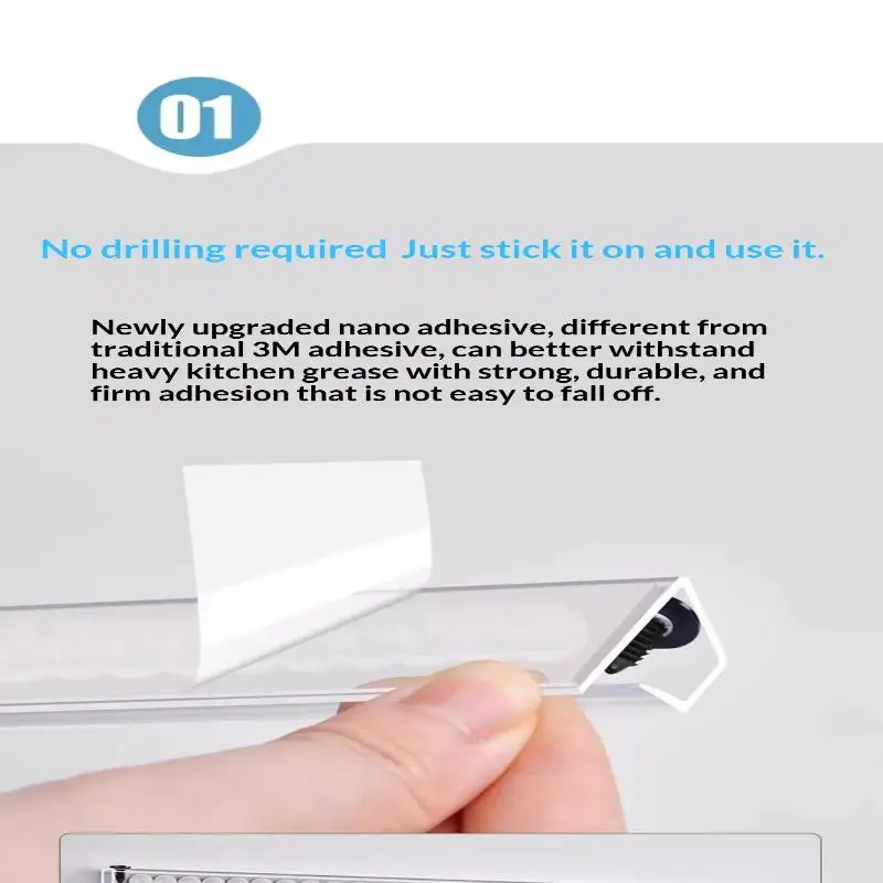 Wandmontierter, selbstklebender Kassenbon-Clip aus Aluminiumlegierung, hängender Ticket- und Rechnungshalter, QR-Code-Halter, Restaurant-Menü-Clip – Detail 8
