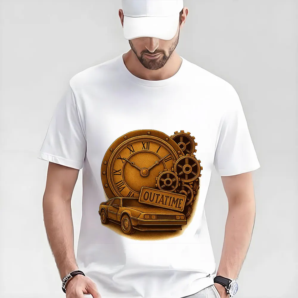 

Outatime Mechanica Back To The Future Retro Sic Fi Gift t shirt Vintage Time Machine DeLorean Graphic Clothes Large size Tops