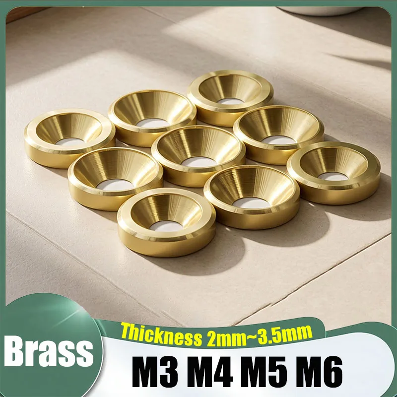 5Pcs M3 M4 M5 M6 H59 Brass Countersunk Head Washer Gasket Thickness 2mm~3.5mm Fish Eye Washer Screw Gasket Metal Meson