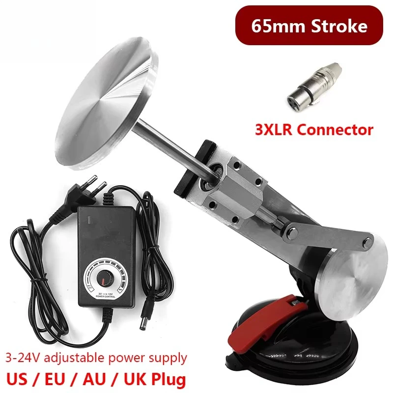 3-24V Reciprocating Telescopic Linear Actuator with 75mm Aluminum Plate 65mm Stroke 3XLR Connector Reciprocating Mechanism Motor