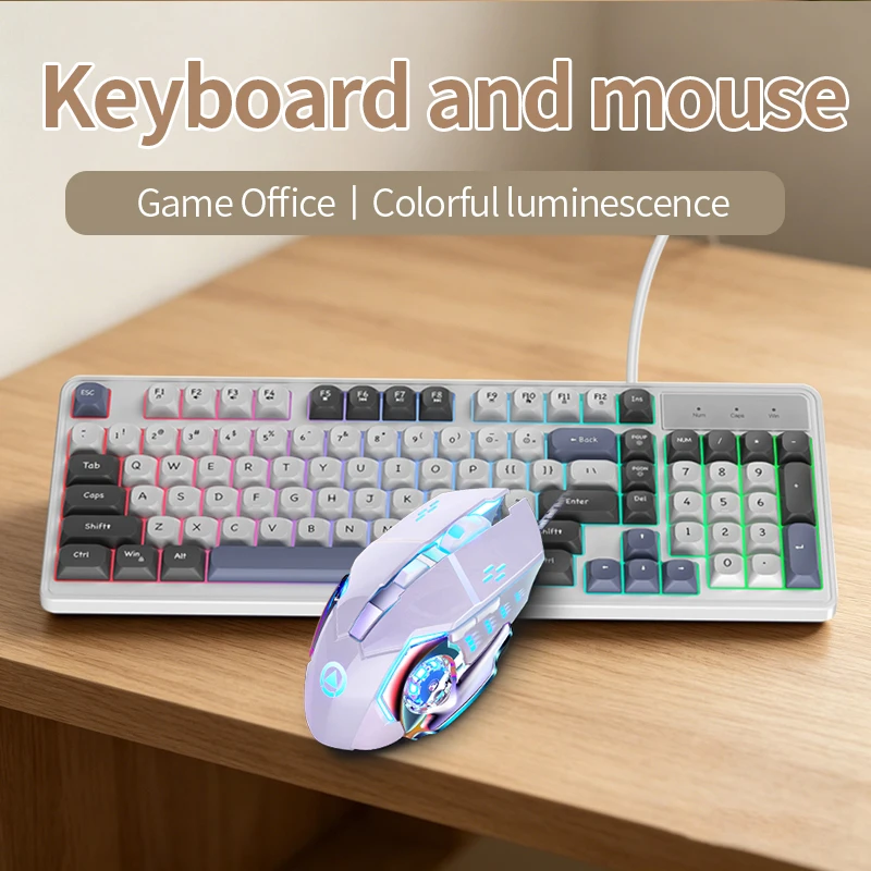 Gaming Wired Keyboard and Mouse Combo USB Wired Keyboard Mouse Set for PC Laptop Computer Office Typing Game Peripherals view 2