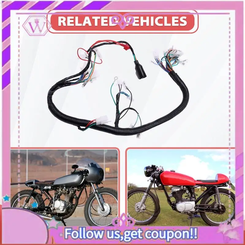 

Latest Motorcycle Cable Wiring Harness Full Vehicle Line Assembly For ATV Scooter Electrics Wire Lgnition Line Moto Accessories