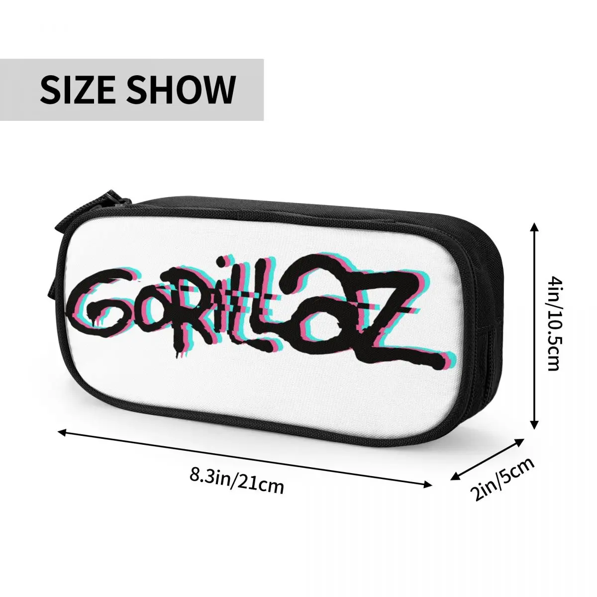 Imagem -04 - Grande Capacidade Lápis Cases com Gorillaz Logo Pen Bags Lápis Pouch para Meninos e Meninas Estudantes Papelaria Escola e Escritório