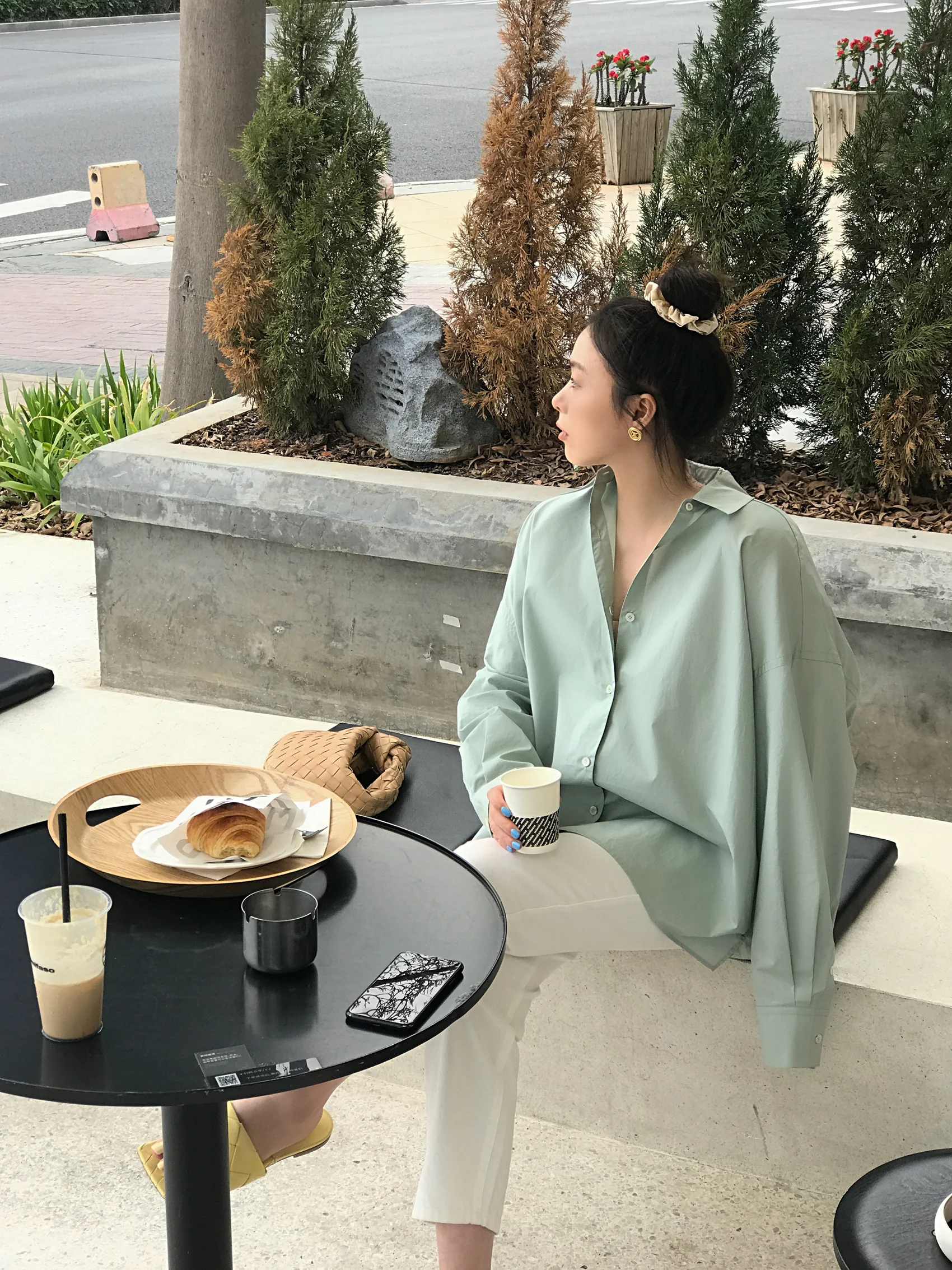 

Повседневная свободная женская белая рубашка в корейском стиле, весенняя модная, высококачественная, комфортная, для создания образа, с длинным рукавом