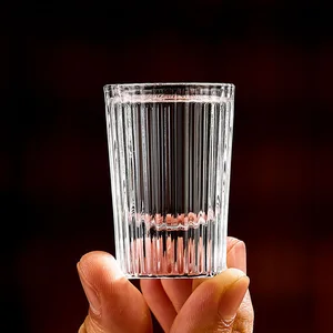 Tasse ausländischer Wein gestreift, kleines Spirituosenglas, transparente Brandy -Wodka -Tassen, Party Bar spezifisch, 20 ml, 6pcs Set 12 Hauptverkaufsbecher - №10