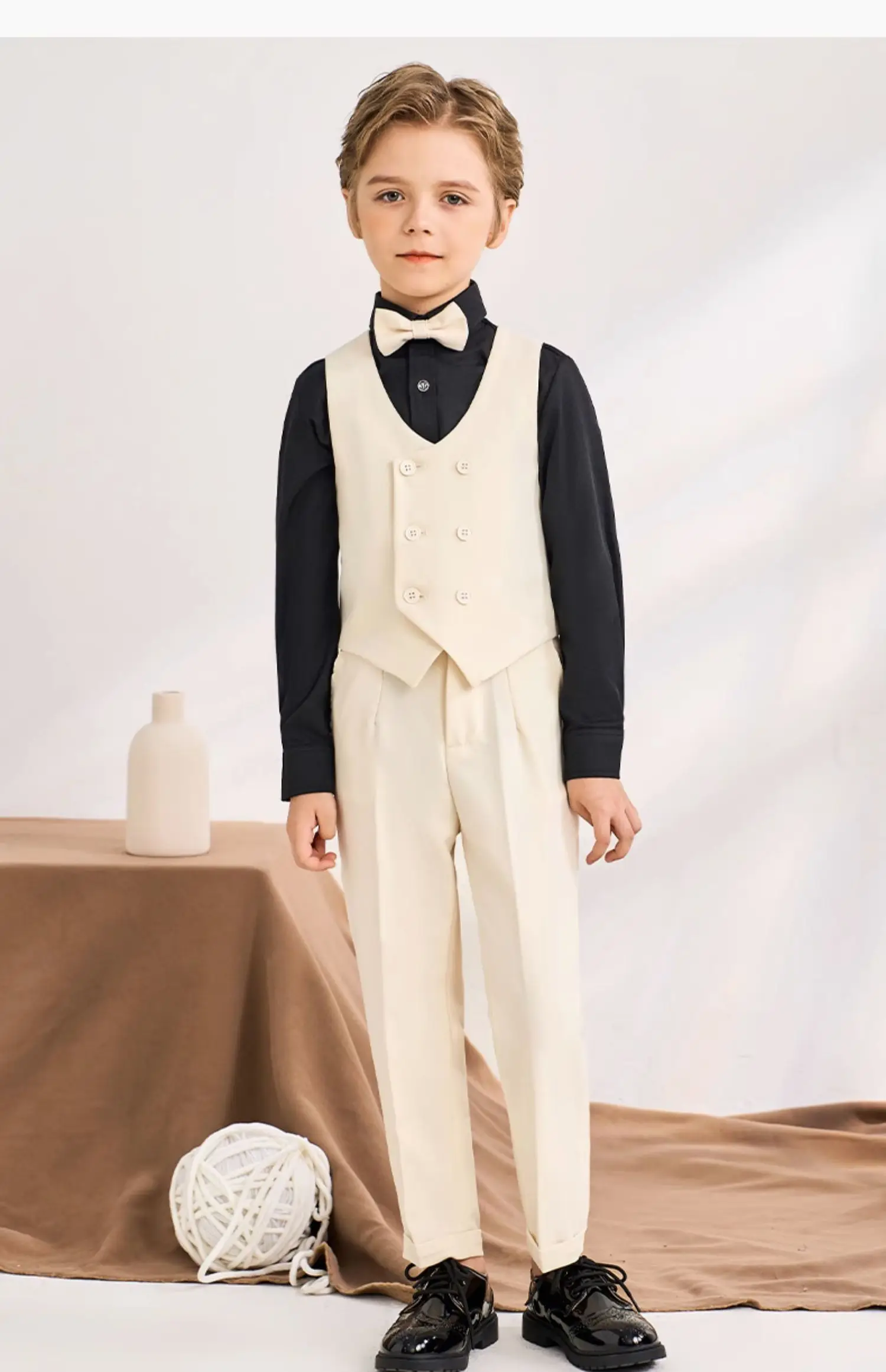 Children\'s Day Champagne Photography Suit Kids Birthday Ceremony Costume Boys Performance Set Newborn Baby Formal Wedding Dress