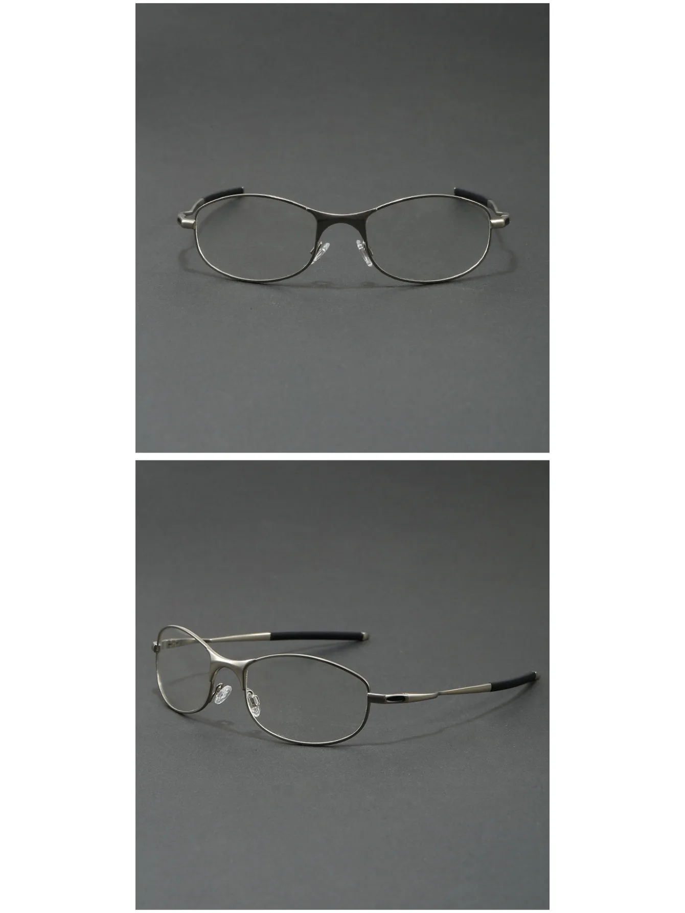 Optische Brille mit Metallrahmen für Herren, ultraleicht, silberfarben, rot, Brillengestell für verschreibungspflichtige Gläser – Detail 3
