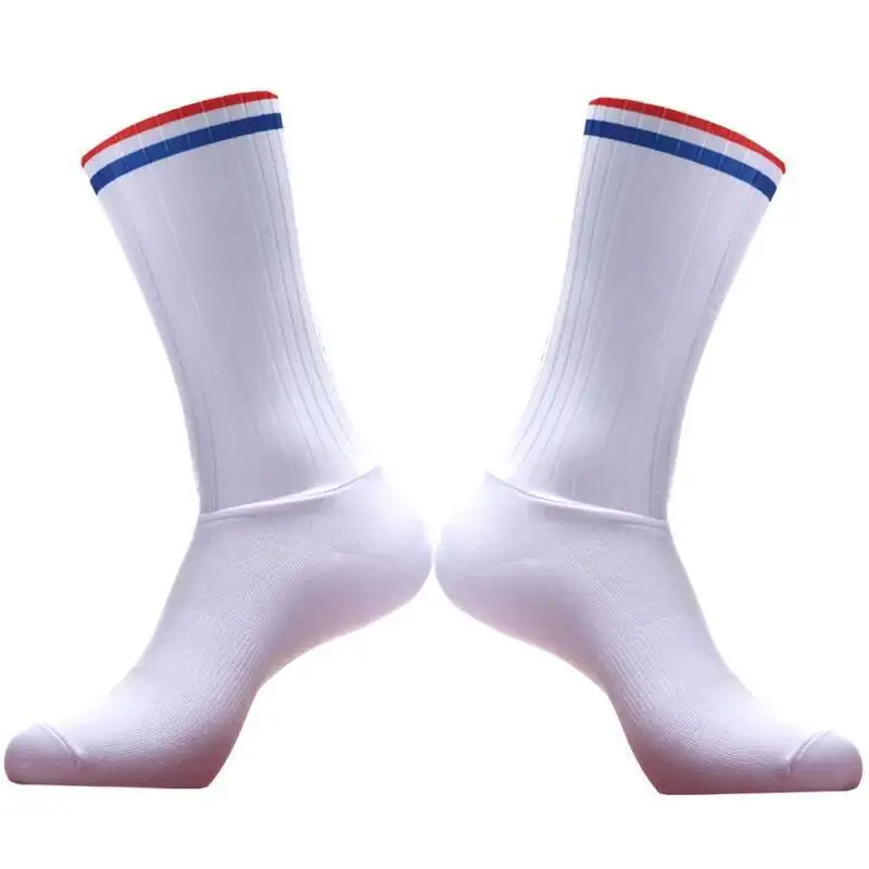 

2025 Cycling Socks Running Non-Slip Pro Team Seamless Silicone Aero Striped Sports Road Bike Socks