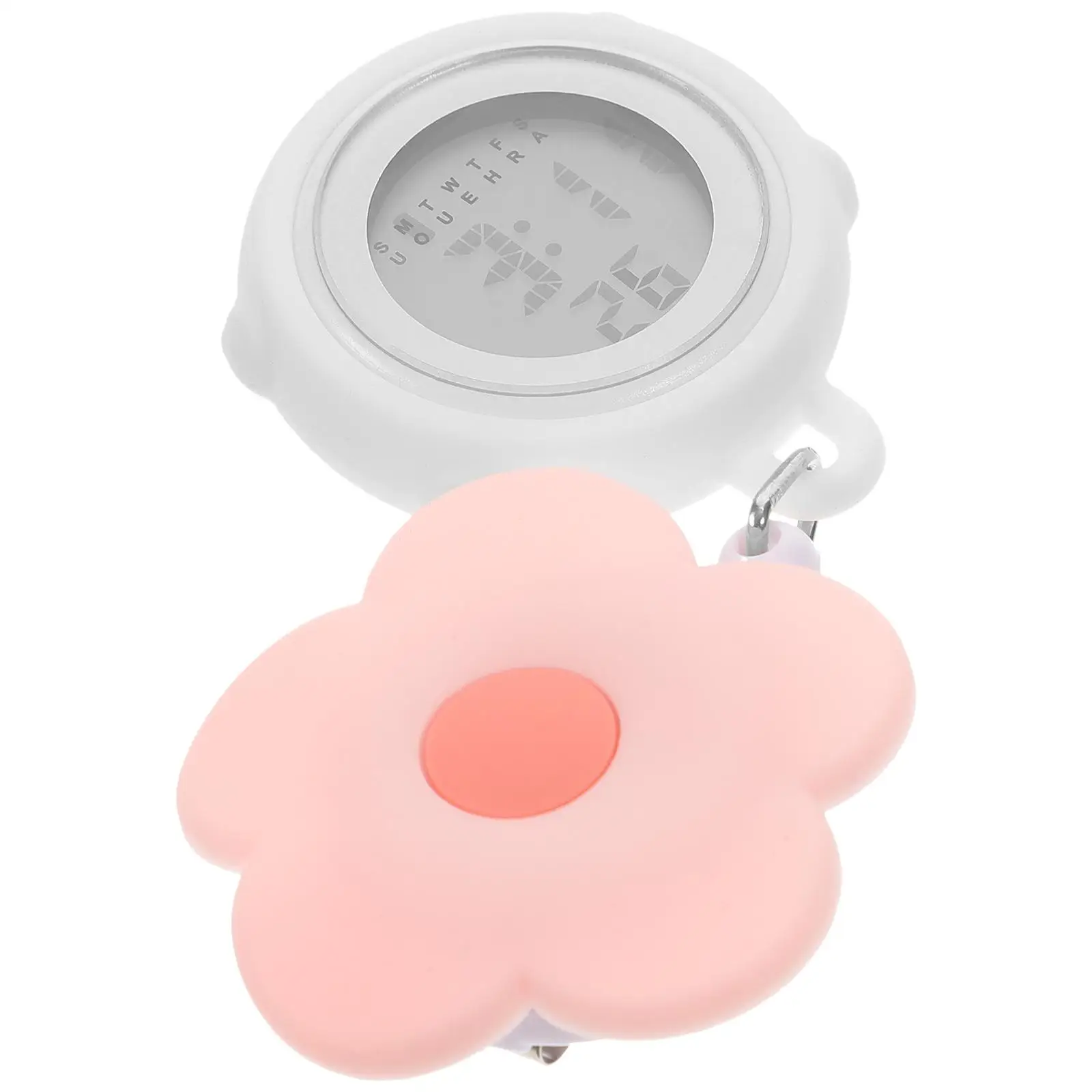 

Electronic Digital Alarm Clock Nurse Watch Stainless Steel Silicone Retractable Lightweight Hanging Watch for Women Healthcare