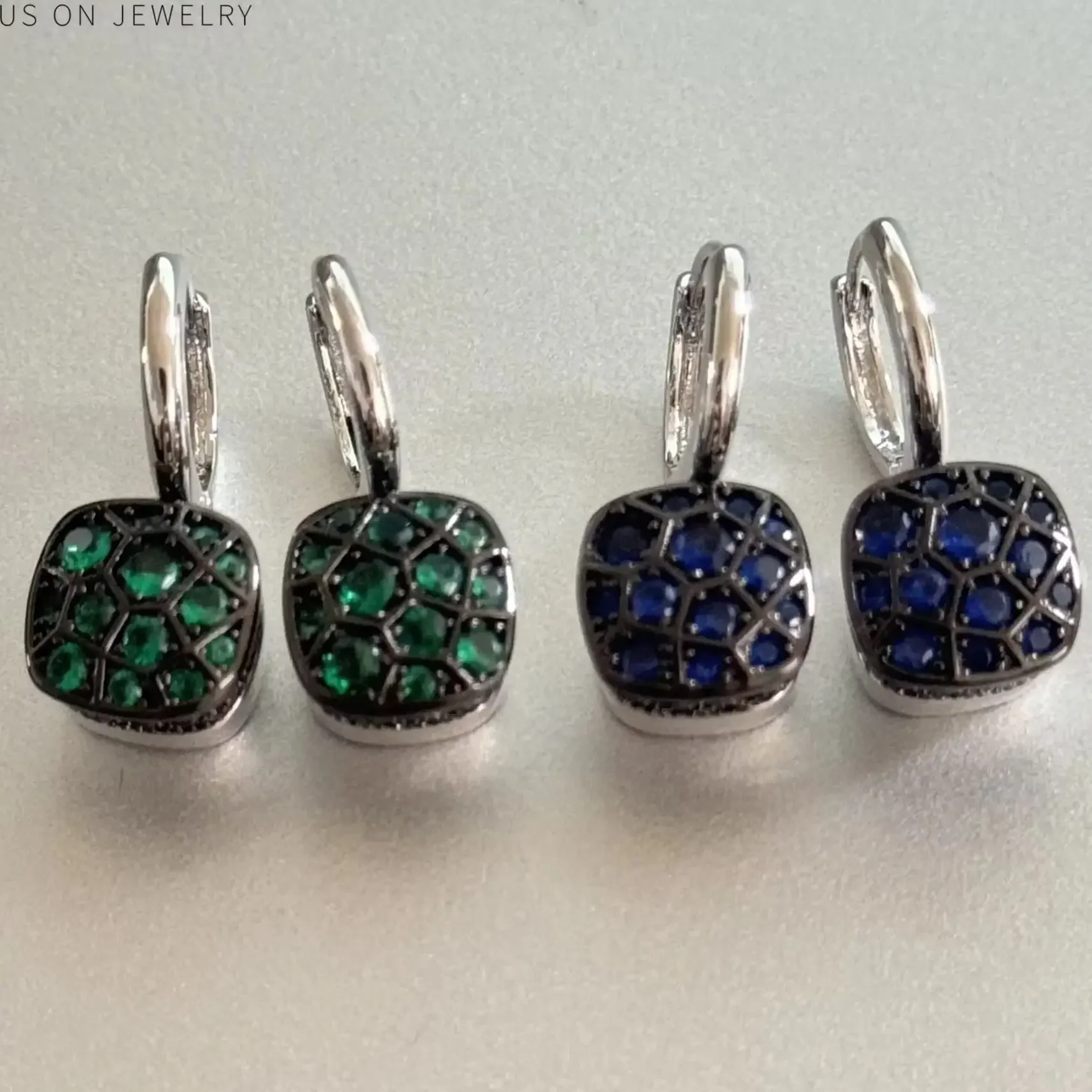 10.6mm Official Jewelry Classic Nudo Earrings For Women High Quality Crystal ピアス Square Drop Earrings Candy Holiday Gift image 4