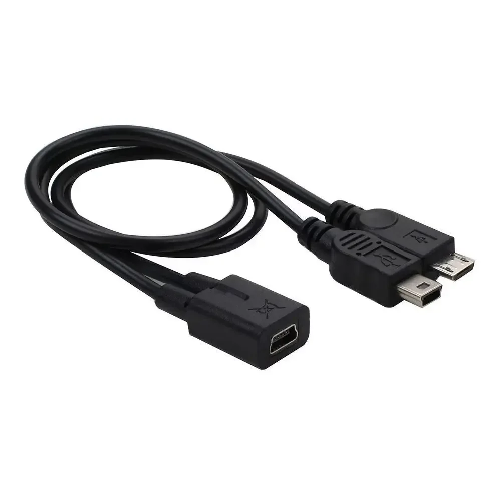 Type-C Mini Micro USB 2.0 Splitter Y 1 Female To 2 Male Data Charge Cable Extension Cord for Phone High Quality Sync Data Cable