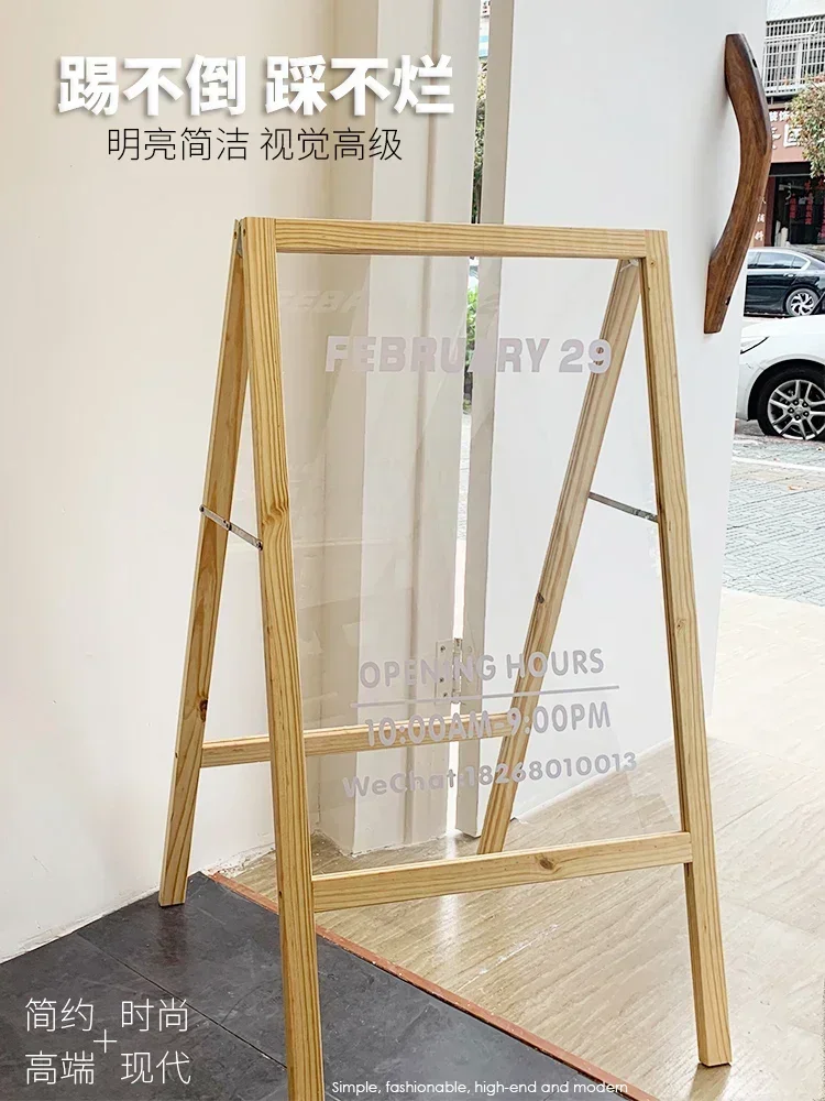 

Wooden transparent board double-sided billboard