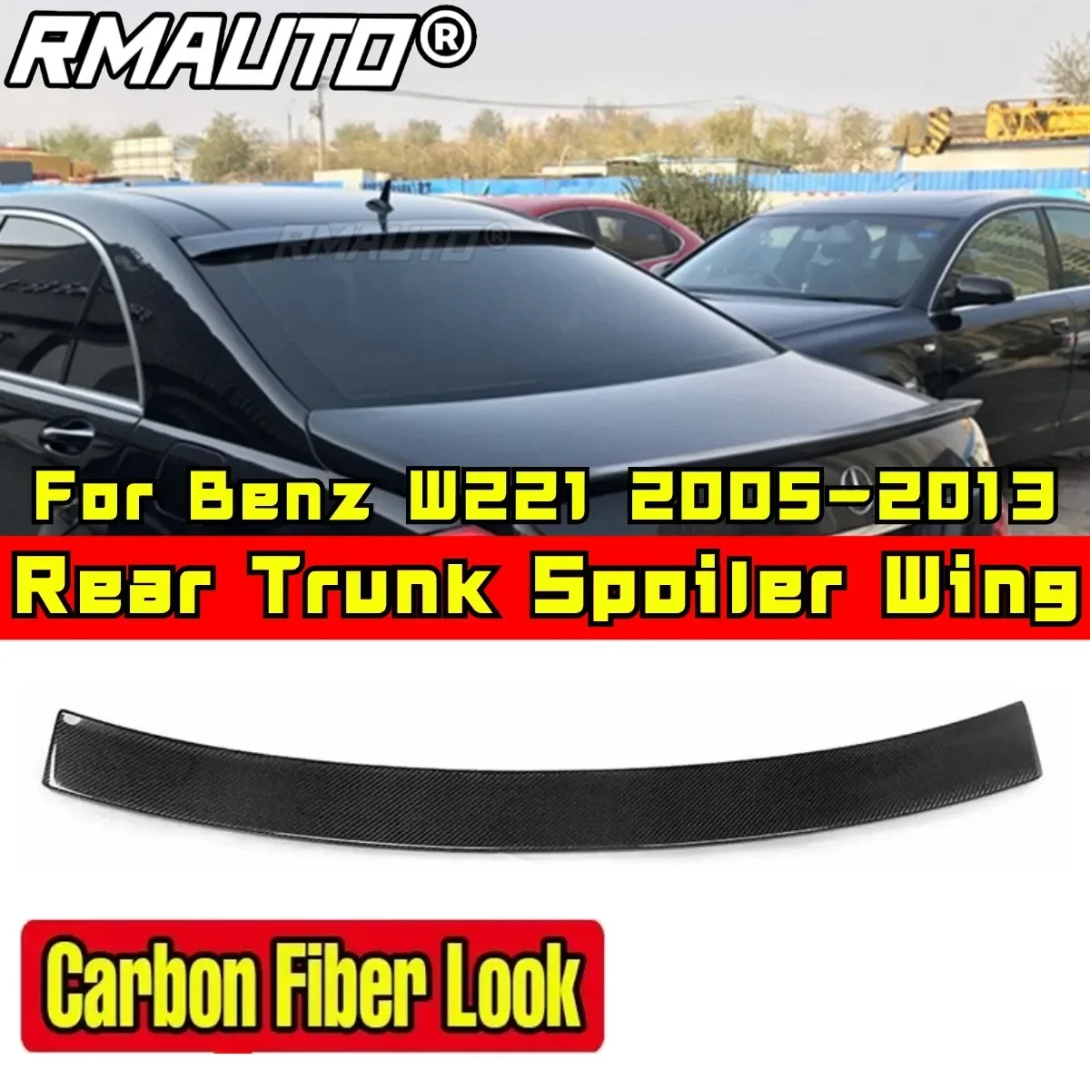 For Mercedes Benz S500 S Class S300 350 600 2005-2013 Rear Spoiler Wing Modification Part Car Rear Trunk Spoiler Car Accessories