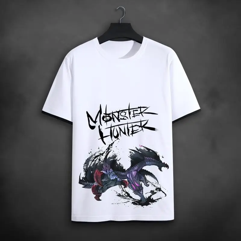 Monster Hunter World Odogaron Grafik-T-Shirt, Bloodhound Wyvern Kunstdruck, weißes Baumwoll-T-Shirt für Gamer und Anime-Fans – Detail 20