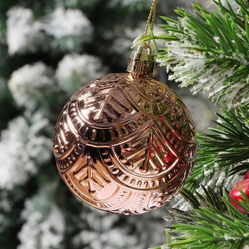 New Christmas Pendants Ball Gift Set - 48-Piece Set 4cm & 6cm Drop Ornaments Home Christmas Tree Decorations & Hanging Backdrops