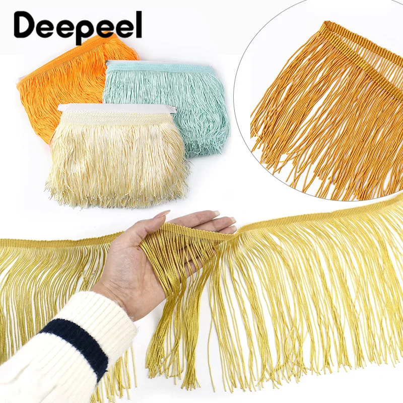 

10/20/30Meters 10cm Polyester Tassel Fringes Sewing Latin Dress Lace Trim Curtain Decorative Trimming Fringe Craft Accessories