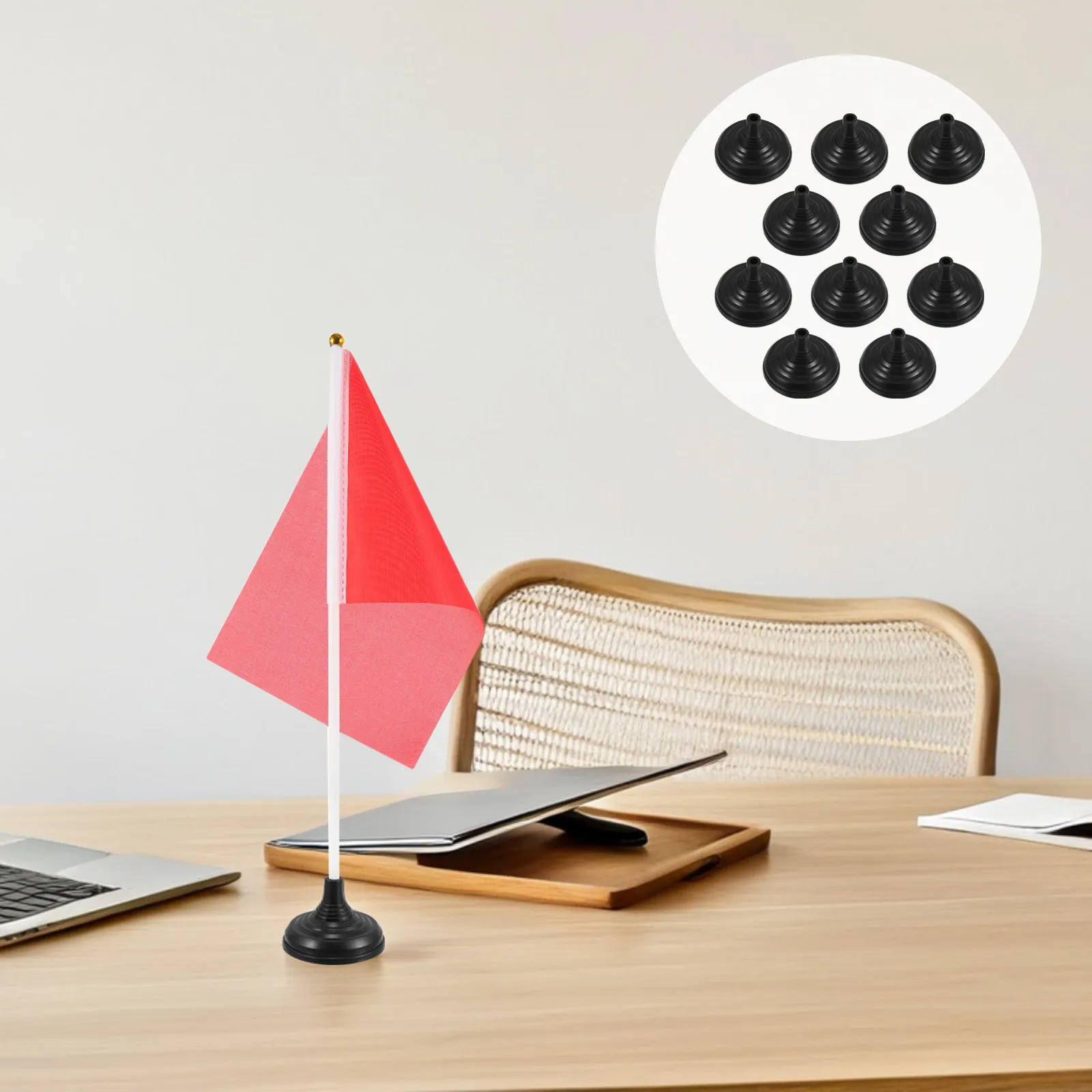 Round Base Plastic Stable Support for Desk Flags Office Reception Mini Flag Stand Holder Tabletop Decoration