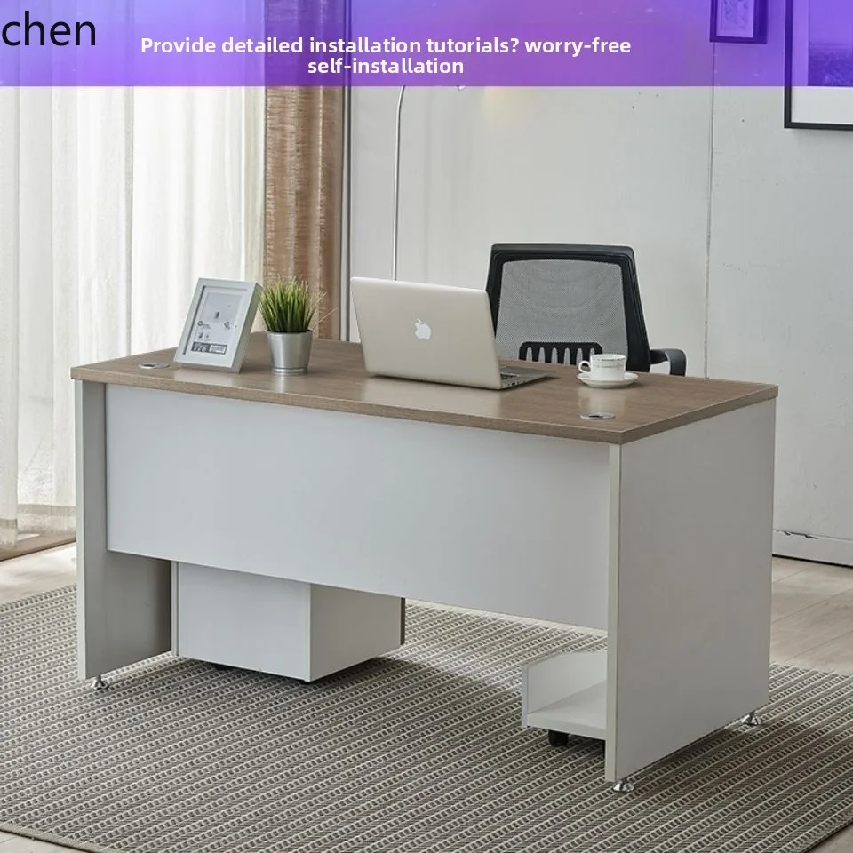 HT Office Desk Single Desk Computer  Writing  Home Office Employee Workstation Desk and Chair Set