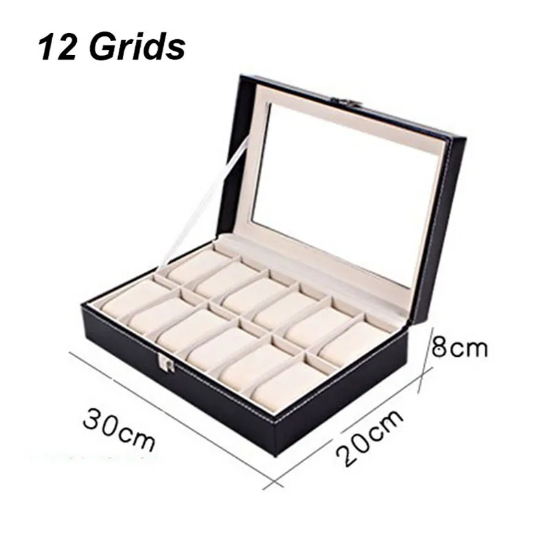 2-3-4-5-6-10-12Slots Watch Organizer Box,  Watch Case with  Watch Pillows, Watch Box Organizer, Gift for Loved Ones